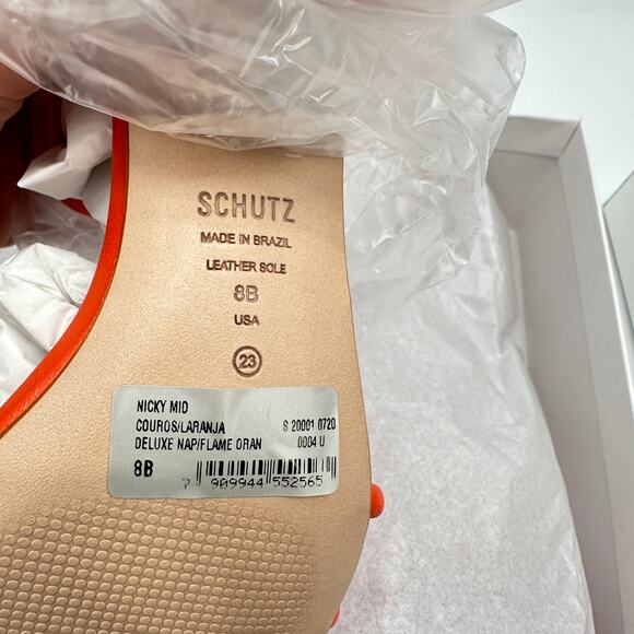 SCHUTZ Evereve New in Box Binky Mid Strappy Heel Sandal in Orange // 8 - Picture 11 of 11